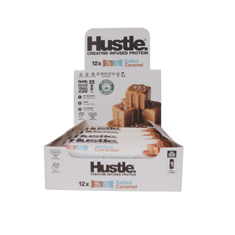 Hustle Salted Caramel Creatine Infused Protein bar 75g - Case of 12