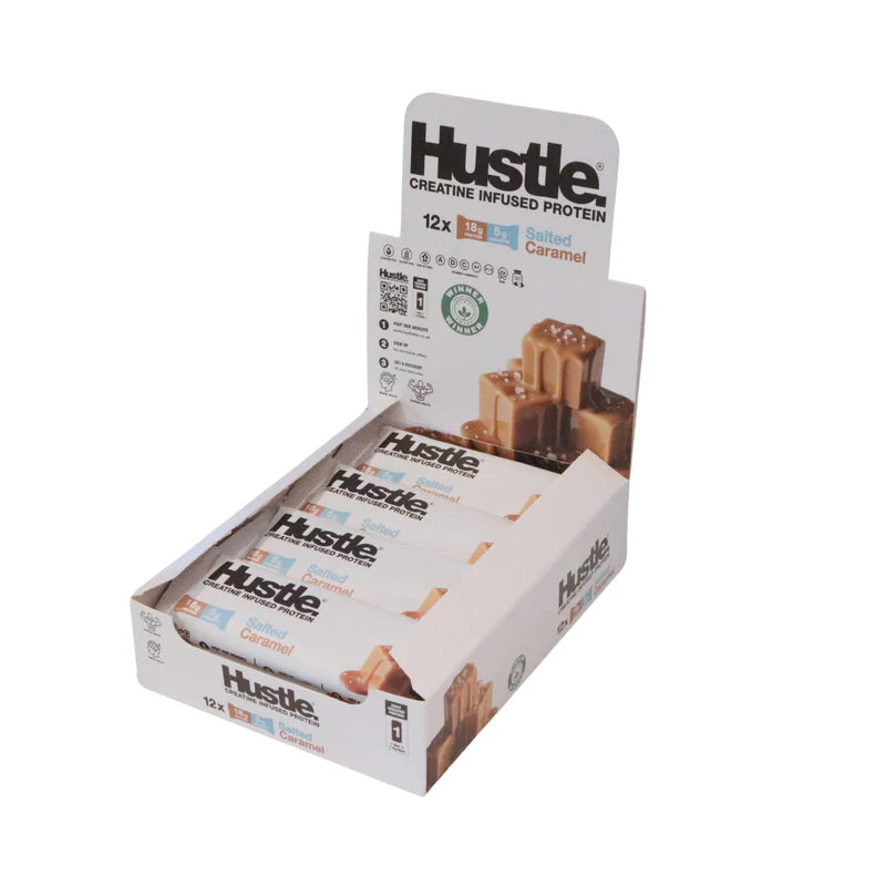 Hustle Salted Caramel Creatine Infused Protein bar 75g - Case of 12