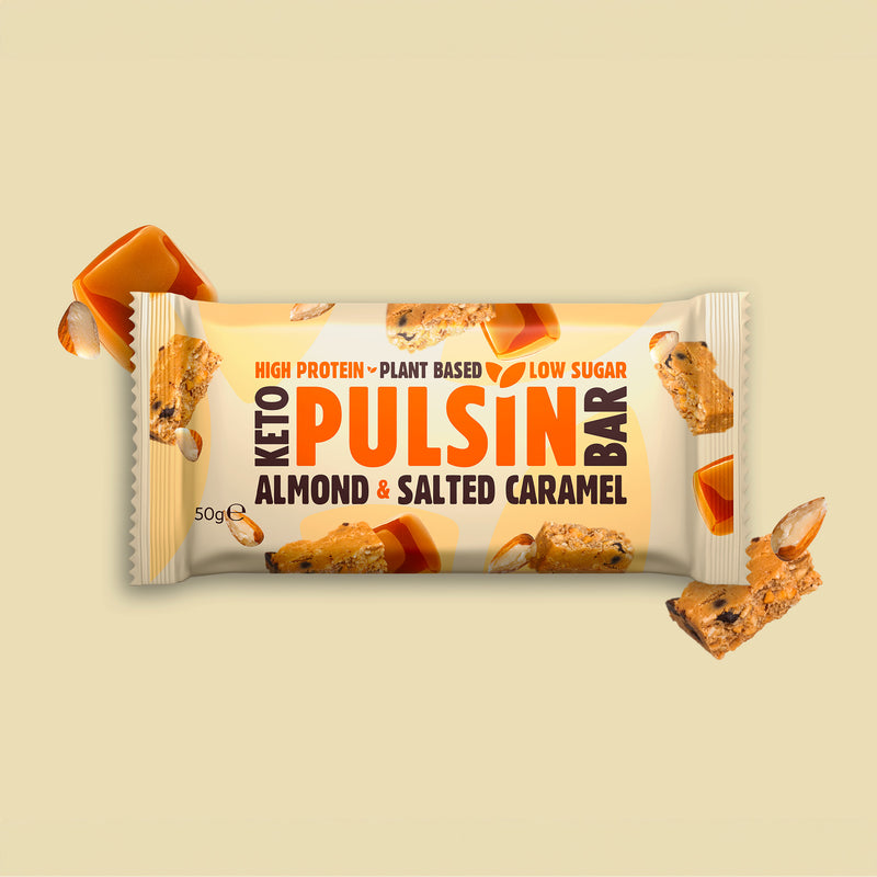 Pulsin Almond Salted Caramel Keto Bar 50g - Case of 18