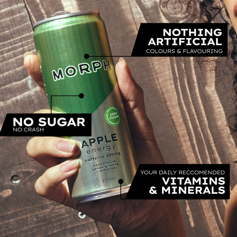 Morph Energy Zero Sugar Energy Drink Apple 330ml - Case of 12
