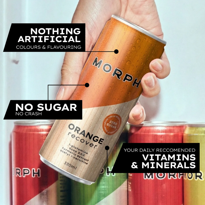 Morph Recover Zero Sugar Energy Drink Orange 330ml - Case of 12