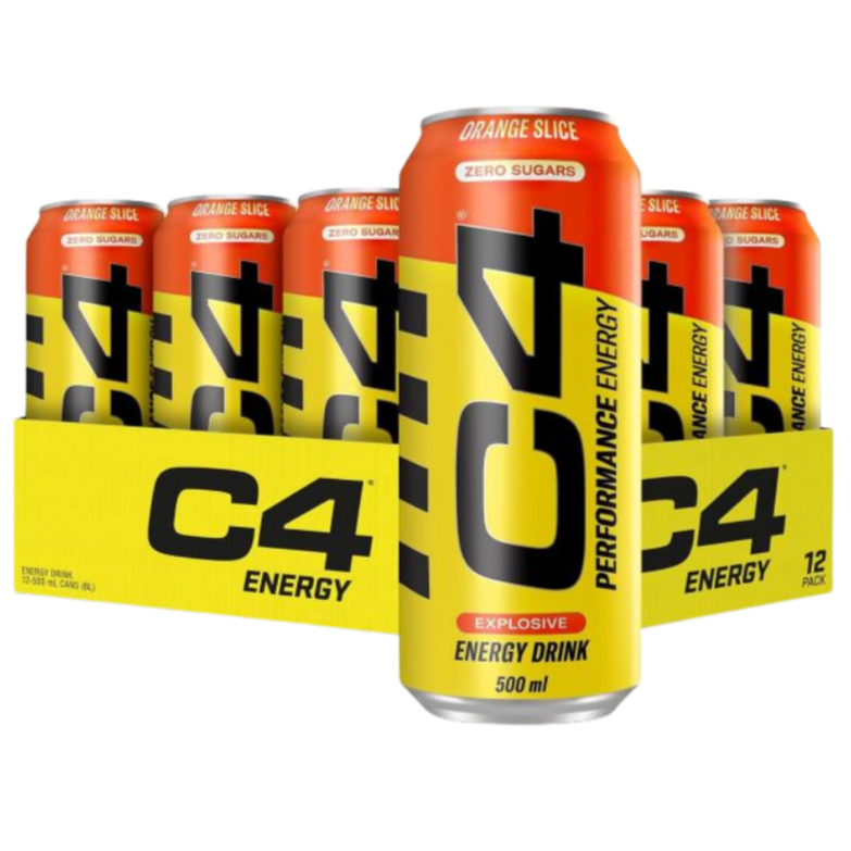 C4 Orange Slice Zero-Sugar Performance Energy Drink 500ml - Case of 12