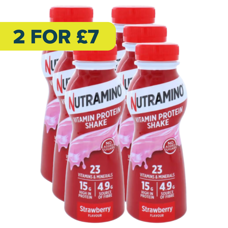 Nutramino Strawberry flavour Vitamin & Protein Shake 325ml - Case of 6