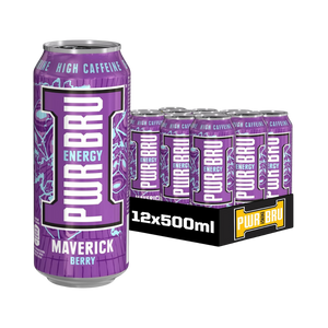 Prw-Bru Energy Maverick Berry Energy Drink 500ml - Case of 12