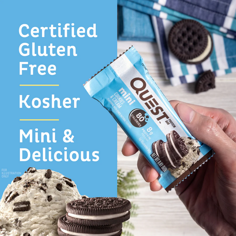 Quest Mini Cookies & Cream Protein bar 23g - Case of 14