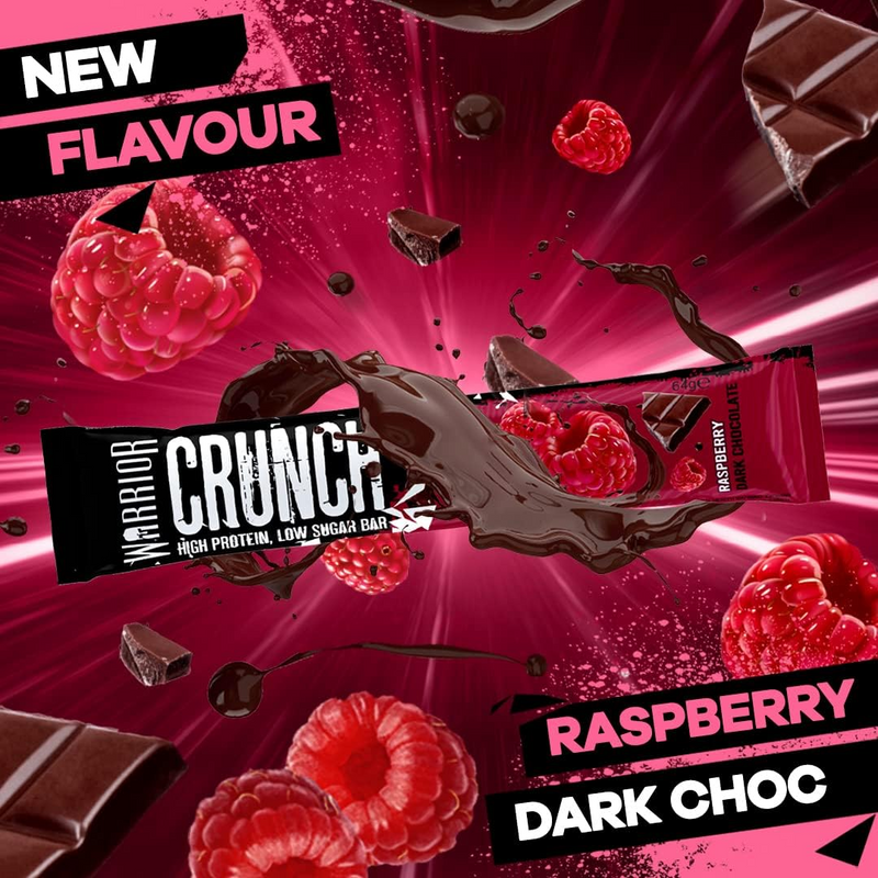 Warrior Crunch Raspberry Dark Chocolate flavour Protein bar 64g - Case of 12