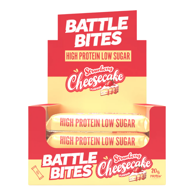 Battle Bites High Protein Strawberry Cheesecake flavour Bar 62g - Case of 12