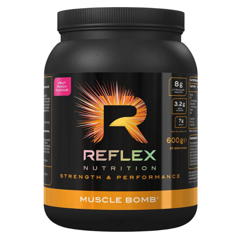 Reflex Nutrition Muscle Bomb Fruit Punch Flavour with Caffeine 600g