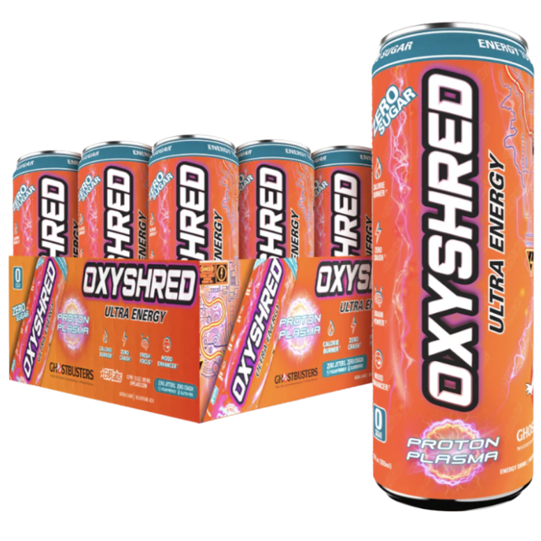 EHP Labs x Ghostbusters Oxyshred Proton Plasma (Tropical) Energy Drink 355ml - Case of 12