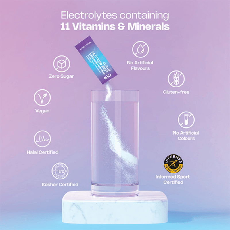 Nutriburst GUT Electrolyte & Vitamin Hydration Powder (Mango) - 6 Sachets