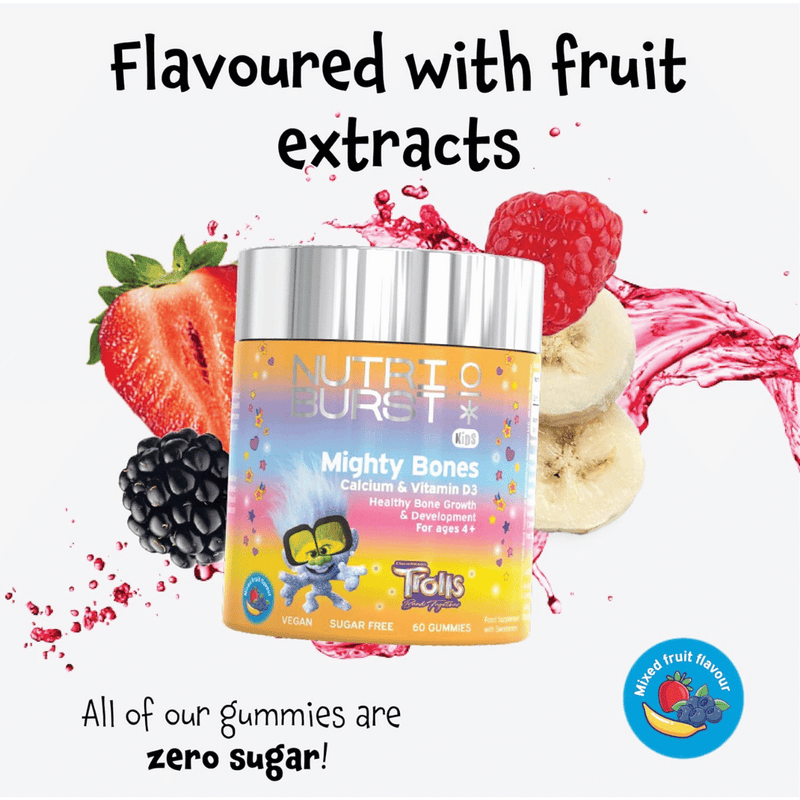 Nutriburst Trolls Mighty Bones Calcium & Vitamin D3 Kids - 60 Gummies