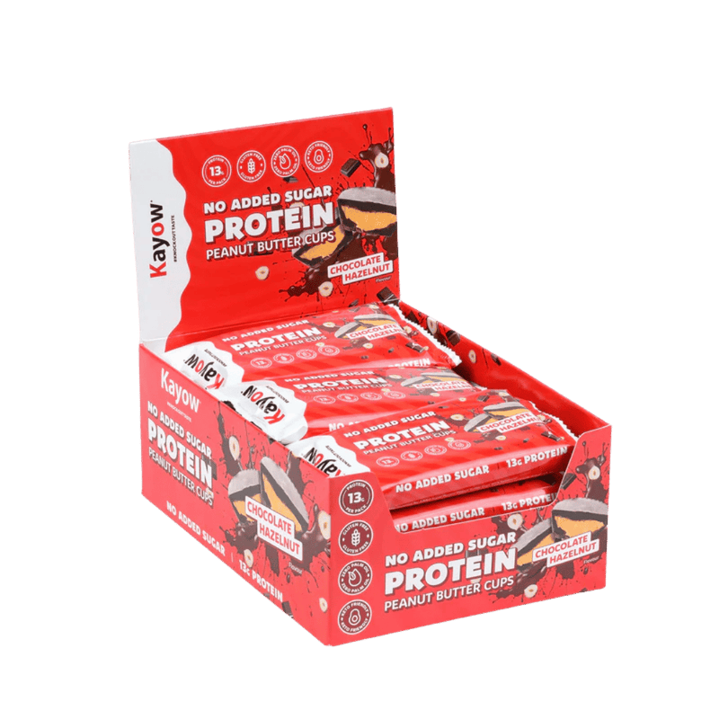 Kayow No Added Sugar High Protein Hazelnut Flavour Peanut Butter Cups 44g - Case of 12