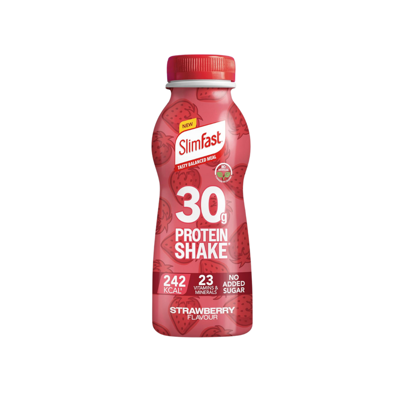 Slimfast Strawberry Flavour Ready-to-Drink Protein Shake (30g protein) 325ml - Case of 6
