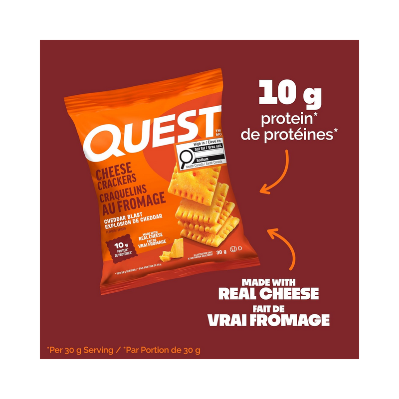 Quest Nutrition Cheddar Blast Cheese Crackers 30g - Case of 4