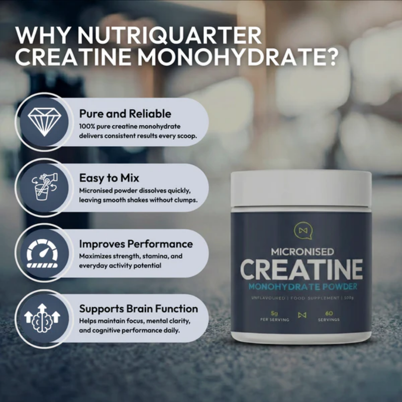 NurtiQuarter Creatine Monohydrate Micronised 300g