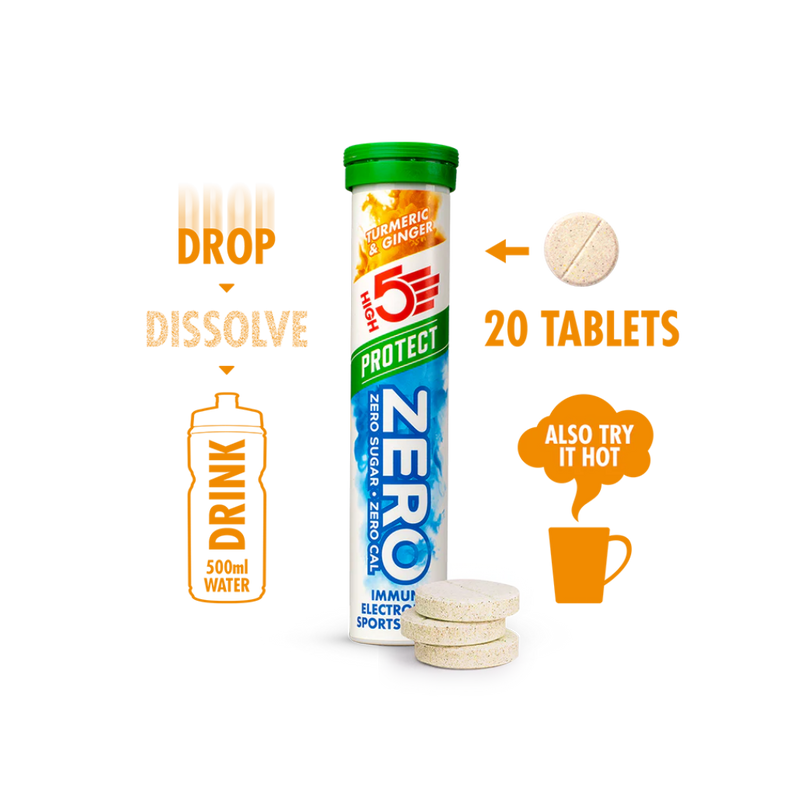 High5 Zero Immune Protect Turmeric & Ginger Electrolyte Sports Drink tablets (20 tablets)