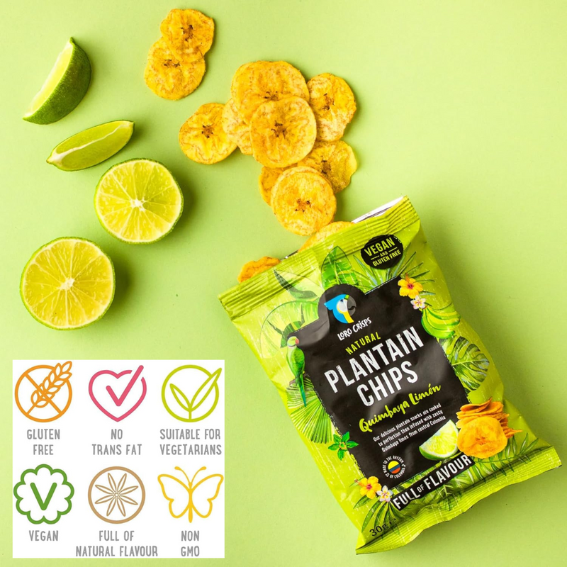 Loro Plantain Chips Quimbaya Lime 30g