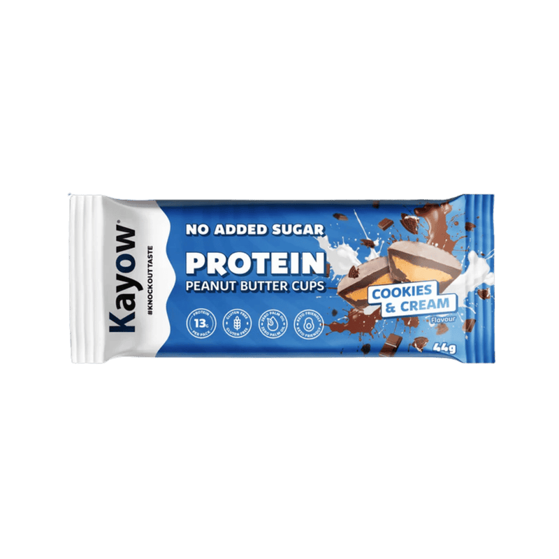 Kayow No Added Sugar High Protein Cookies & Cream Peanut Butter Cups 44g - Case of 12