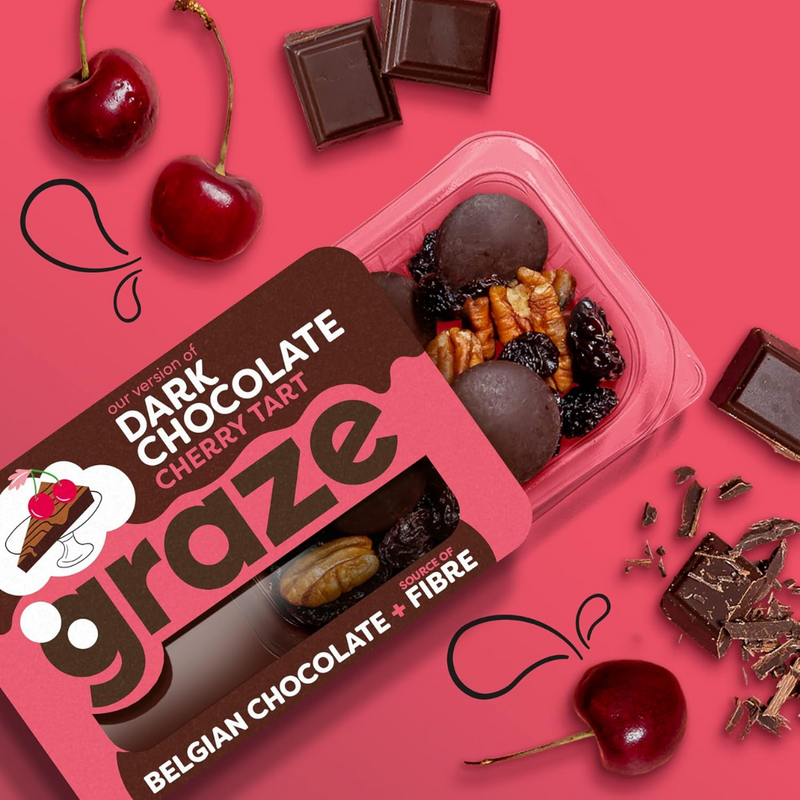 Graze Dark Chocolate Cherry Bar 40g - Case of 9