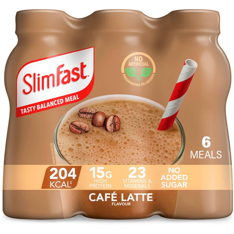 Slimfast Cafe Latte High Protein Meal Shake 325ml - Case of 6