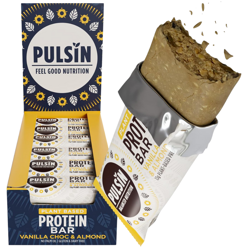 Pulsin Vanilla Choc & Almond Protein bar 50g - Case of 18