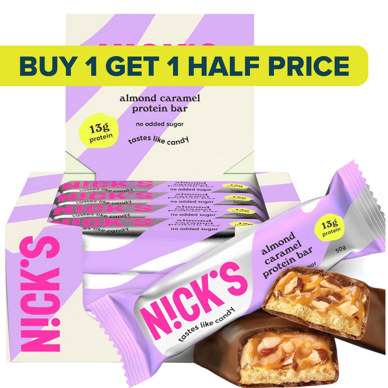 Nick's Almond Caramel flavour Protein bar 50g - Case of 12