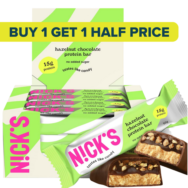 Nick's Hazelnut Chocolate flavour Protein bar 50g - Case of 12
