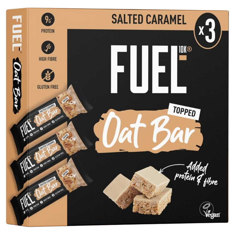 Fuel10k Salted Caramel Topped Oat bars (3 x 45g multipack) - Case of 10 multipacks