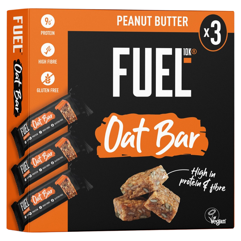 Fuel10k Peanut Butter Oat bars (3 x 45g multipack) - Case of 10 multipacks