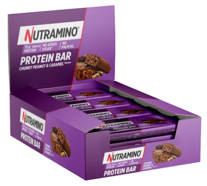 Nutramino Chunky Peanut & Caramel Protein Bar 55g - Case of 12