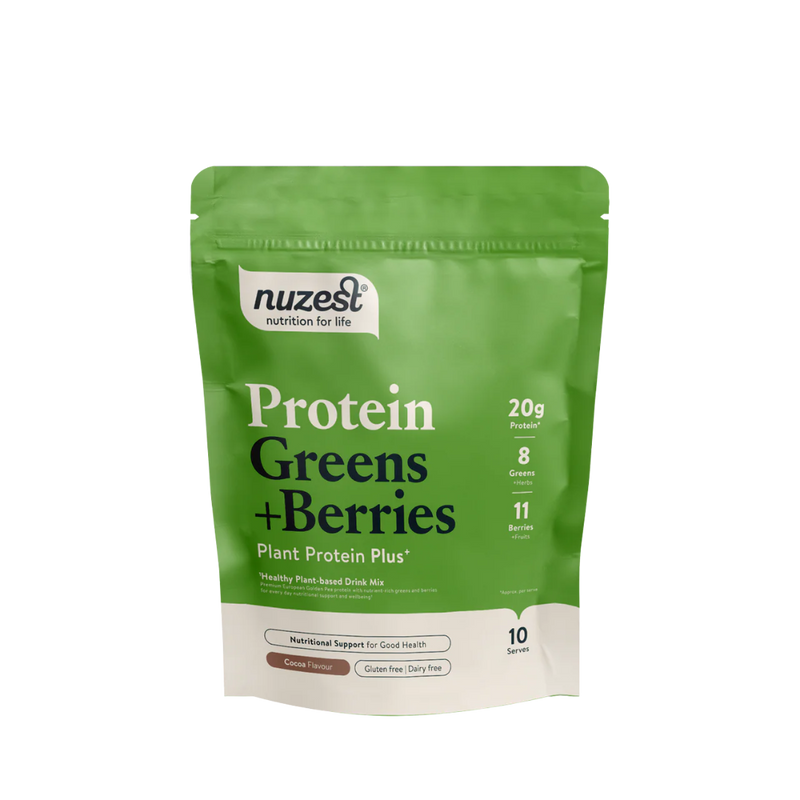 Nuzest Protein Plus Greens + Berries Cocoa Flavour 300g