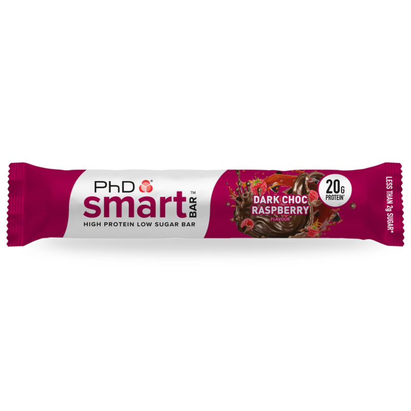 PhD Smart Dark Chocolate Raspberry Flavour Bar 64g - Case of 12