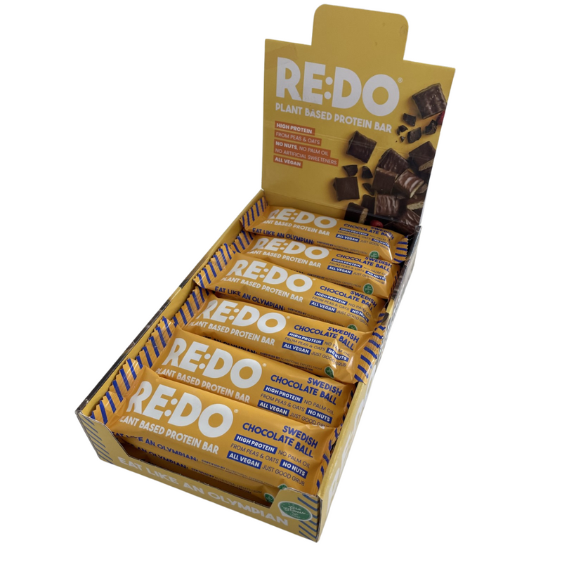 RE:DO Swedish Chocolate Ball Flavour Plant Based Protein Bar 60g - Case of 18