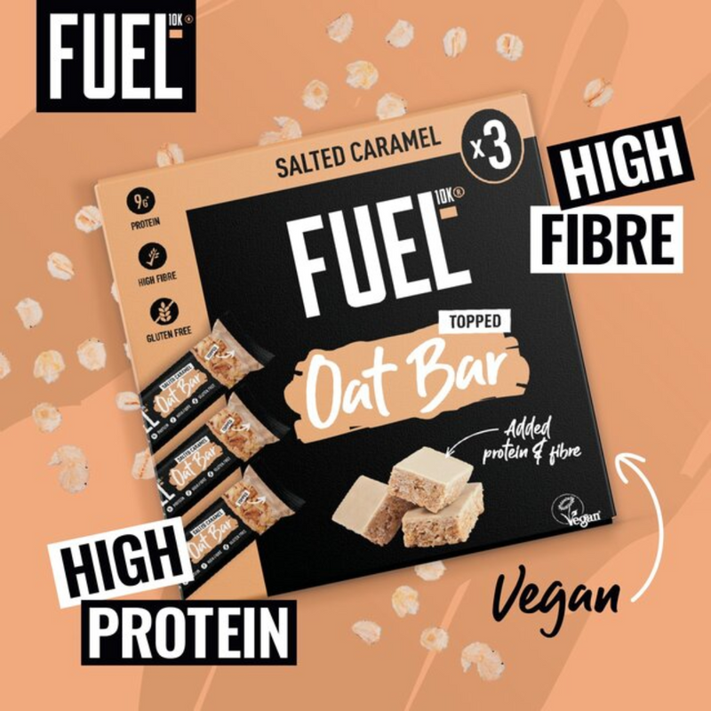 Fuel10k Salted Caramel Topped Oat bars (3 x 45g multipack) - Case of 10 multipacks