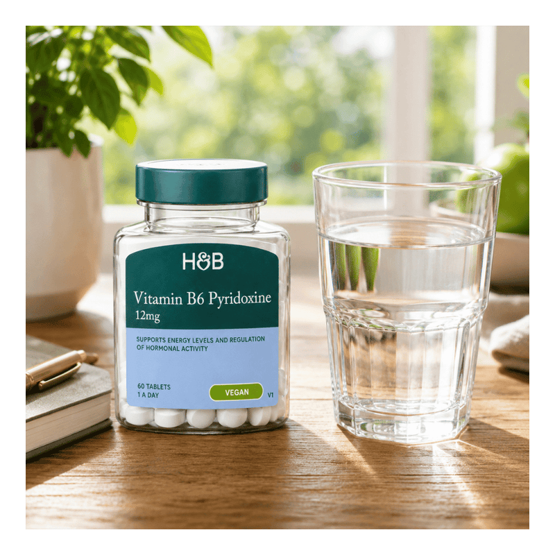 Holland & Barrett Vitamin B6 + Pyrixodine 12mg 60 Tablets