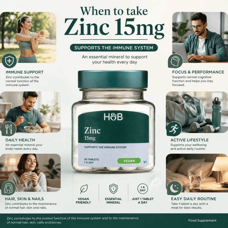 Holland & Barrett Zinc 15mg (60 Tablets)