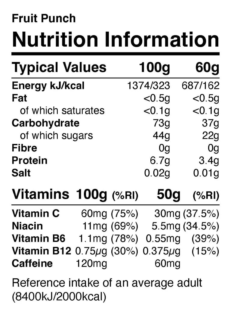 NutriFX Workfit Fruit Punch flavour Energy Gums (6 x 50g multipack)