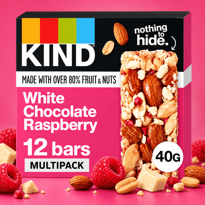 KIND White Chocolate Raspberry Bars 40g Case of 12