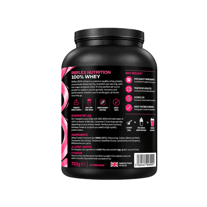 Reflex 100% Whey - Strawberry & Raspberry 720g
