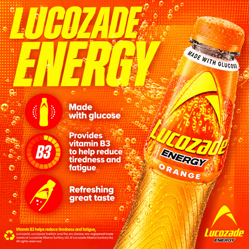 Lucozade Energy Drink Orange 4 x 380ml