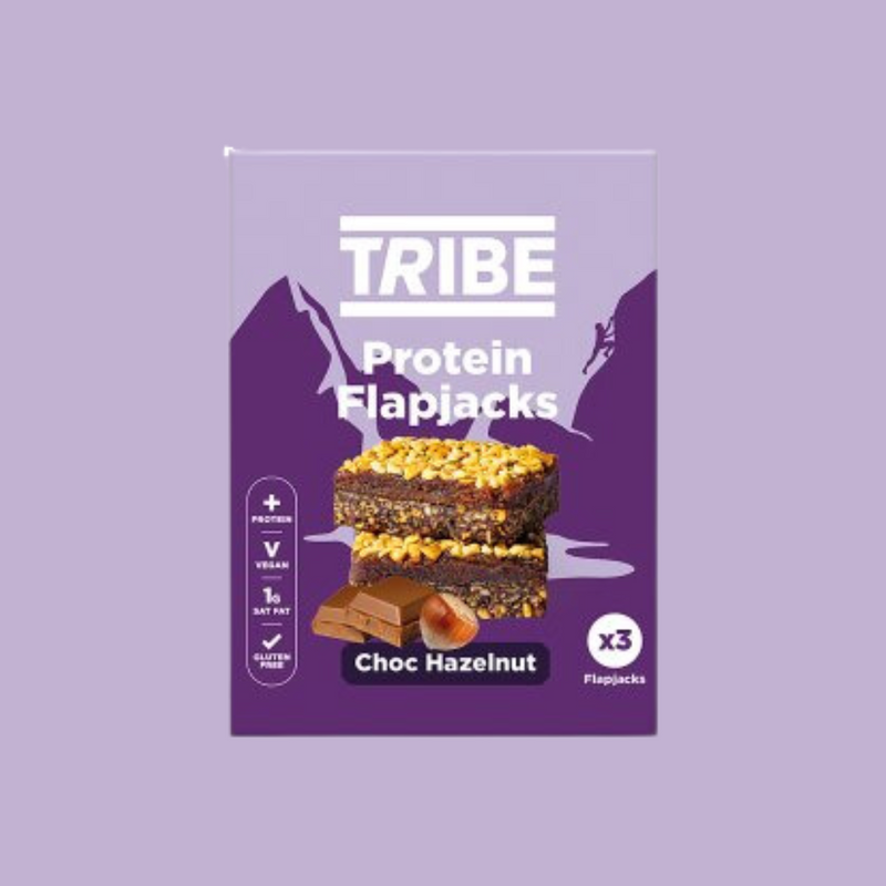Tribe Choc Hazelnut Protein Flapjacks (3 x 38g Multipack) - Case of 7 (21 bars total)