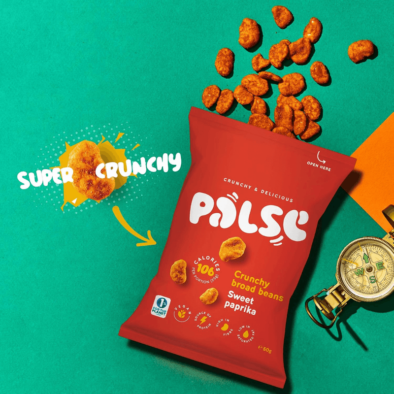 Palse Crunchy Broad Beans Sweet Paprika 50g - Case of 12