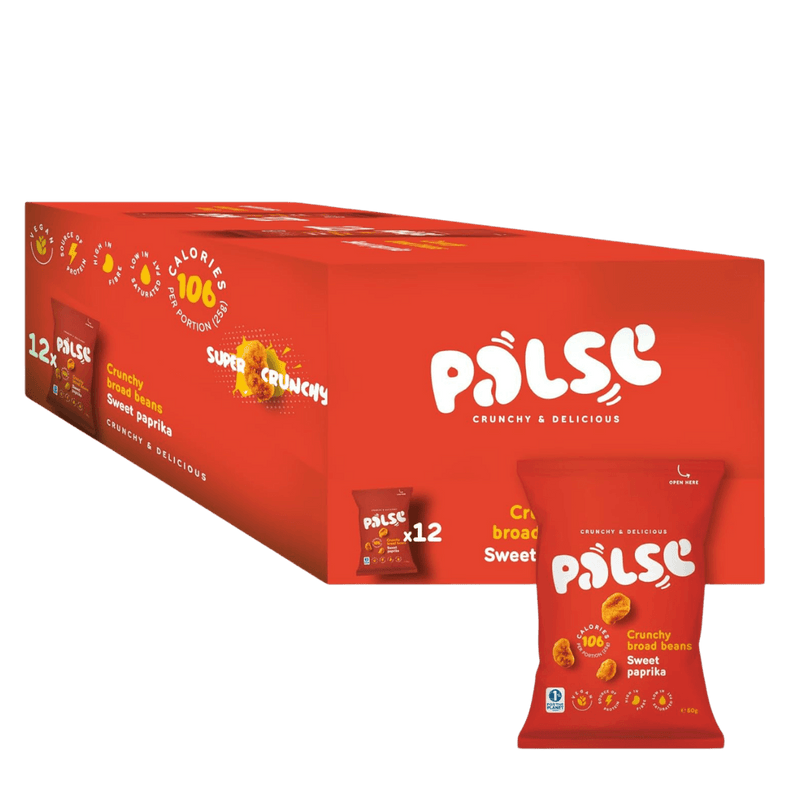 Palse Crunchy Broad Beans Sweet Paprika 50g - Case of 12