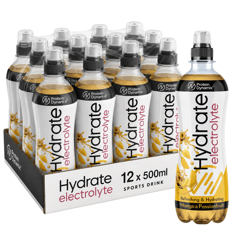 Protein Dynamix Hydrate Mango & Passionfruit Electrolyte Water 500ml case of 12