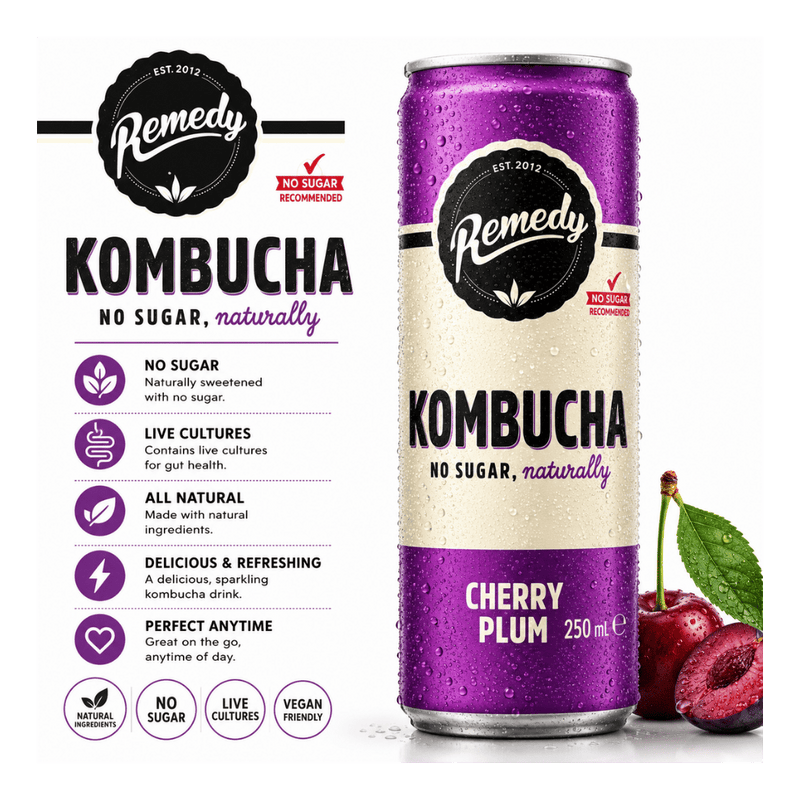 Remedy Kombucha Cherry Plum 250ml