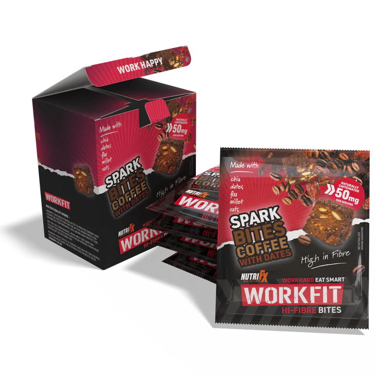 NutriFX Workfit Roast Coffee with Date Flavour Spark Bites (5 x 50g multipack)