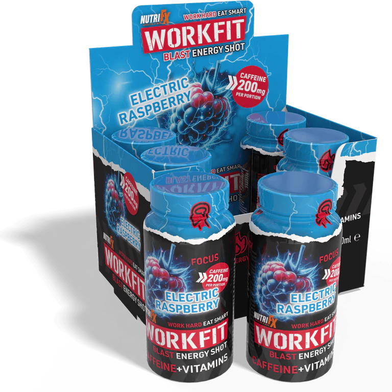 NutriFX Workfit Electric Raspberry Blast Energy Shot (6 x 60ml multipack)