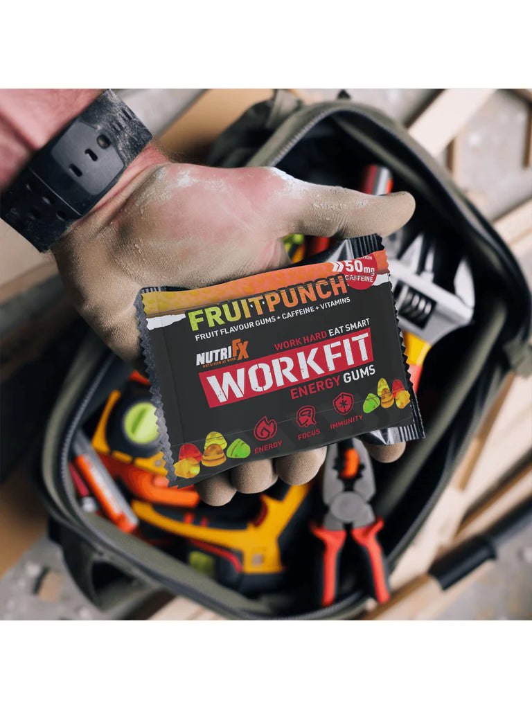 NutriFX Workfit Fruit Punch flavour Energy Gums (6 x 50g multipack)