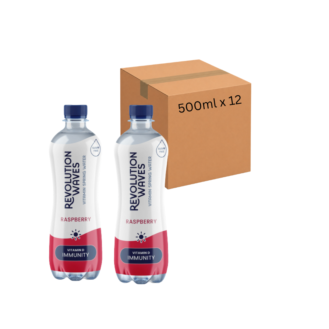 Revolution Waves Immunity Vitamin Spring Water Raspberry 500ml - Case