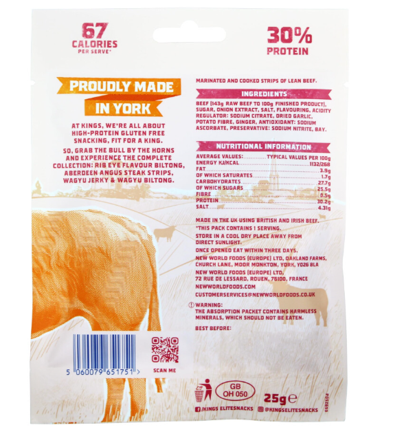 Kings BBQ Beef Jerky 25g - Case of 20